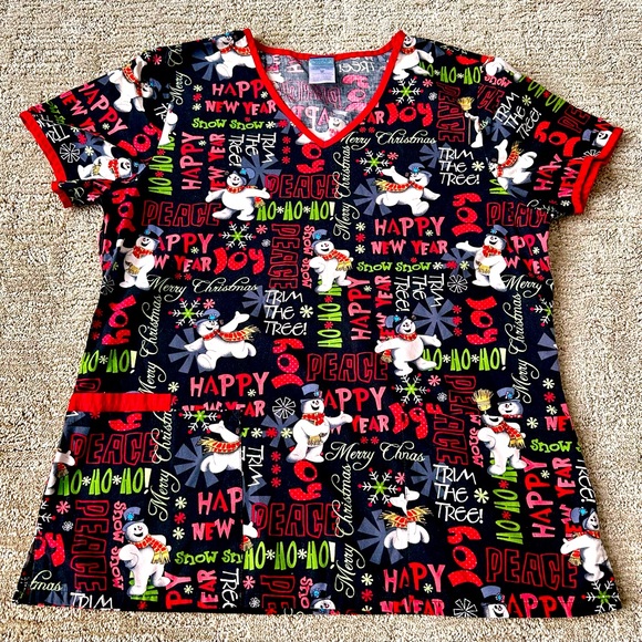 Tops - Frosty the Snowman scrub top size medium